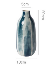 Load image into Gallery viewer, White Blue Simple Style Ceramic Vase Table Living Room Decoration - BestVase