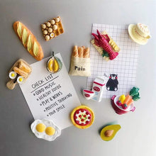Load image into Gallery viewer, Cute 3D Resin Fridge Magnet Mini Food Kitchen Cartoon Bread Egg Refrigerator Message Sticker - BestVase