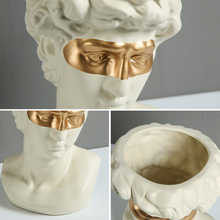 Load image into Gallery viewer, David Head Vase Succulent Pots Colorful Mask Cosmetic Brush Holder MakeUp Tools Greek Bust Mythology Figure Statue Home Table Decoration Inactive - BestVase