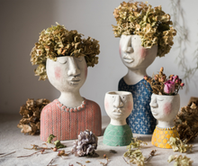 Load image into Gallery viewer, Head Planter Mother Father Family Vase Human Face Crude Pottery Flowerpot Planter Decoration - BestVase