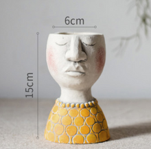 Load image into Gallery viewer, Head Planter Mother Father Family Vase Human Face Crude Pottery Flowerpot Planter Decoration - BestVase