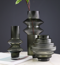 Load image into Gallery viewer, Glass Stripe Vase Transparent Geometry Steps Flower Cutting Planter Living Room Desk Home Decoration Creative Gift - BestVase