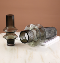 Load image into Gallery viewer, Glass Stripe Vase Transparent Geometry Steps Flower Cutting Planter Living Room Desk Home Decoration Creative Gift - BestVase