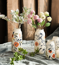 Load image into Gallery viewer, BestVase-Hand Painted Ceramic Vase Simple Style Decoration Viburnum Flower Pattern - BestVase
