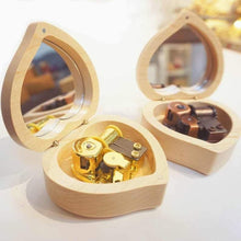 Load image into Gallery viewer, Music Box Heart Shape Bronze And Gold Movement Wooden Cover HandMade Valentine's Day Custom Gift Customization For Love For Children - BestVase