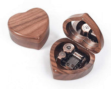 Load image into Gallery viewer, Music Box Heart Shape Bronze And Gold Movement Wooden Cover HandMade Valentine's Day Custom Gift Customization For Love For Children - BestVase