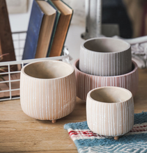 Load image into Gallery viewer, Mini Succulent Pots With Wooden Leg Cement Flower Vase Planter Cute Fleshy Art Cylindrical Simple Style Planter Garden Balcony Decoration - BestVase