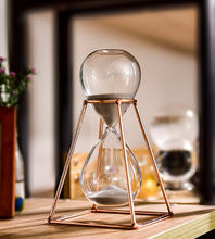 Load image into Gallery viewer, 30/60 Mins 1 Hour Hourglass Clock Sand Glass Table Desk Office Decoration Champagne Black Gold Metal Frame Sandglass Sand Timer Egg Timer Inactive - BestVase