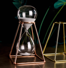 Load image into Gallery viewer, 30/60 Mins 1 Hour Hourglass Clock Sand Glass Table Desk Office Decoration Champagne Black Gold Metal Frame Sandglass Sand Timer Egg Timer Inactive - BestVase