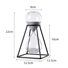 Load image into Gallery viewer, 30/60 Mins 1 Hour Hourglass Clock Sand Glass Table Desk Office Decoration Champagne Black Gold Metal Frame Sandglass Sand Timer Egg Timer Inactive - BestVase