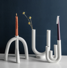 Load image into Gallery viewer, Abstract Arch Ceramic Candle Holders