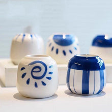 Load image into Gallery viewer, White and Blue Succulent Pots Terse Style Porcelain Thumb vase - BestVase