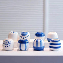 Load image into Gallery viewer, White and Blue Succulent Pots Terse Style Porcelain Thumb vase - BestVase