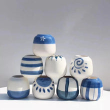 Load image into Gallery viewer, White and Blue Succulent Pots Terse Style Porcelain Thumb vase - BestVase