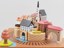 Load image into Gallery viewer, Wooden Music Box-Small Town Bridge Square Autumnal Train Music Box-Gounod Ave Maria - BestVase