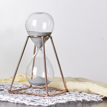 Load image into Gallery viewer, 30/60 Mins 1 Hour Hourglass Clock Sand Glass Table Desk Office Decoration Champagne Black Gold Metal Frame Sandglass Sand Timer Egg Timer Inactive - BestVase