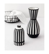 Load image into Gallery viewer, Scandi White & Black Ceramic Vase