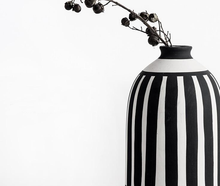 Load image into Gallery viewer, Scandi White & Black Ceramic Vase