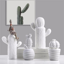 Load image into Gallery viewer, White Porcelain Cactus Collection