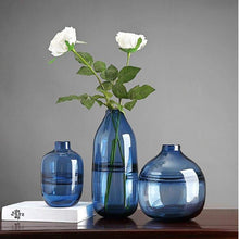 Load image into Gallery viewer, Modern Blue Wave Glass Vase