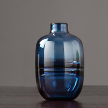 Load image into Gallery viewer, Modern Blue Wave Glass Vase