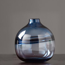 Load image into Gallery viewer, Modern Blue Wave Glass Vase