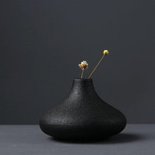 Load image into Gallery viewer, Black as Night Textured Ceramic Vases