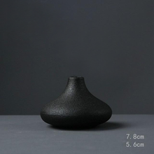 Load image into Gallery viewer, Black as Night Textured Ceramic Vases