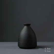 Load image into Gallery viewer, Black as Night Textured Ceramic Vases