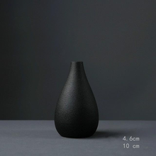 Load image into Gallery viewer, Black as Night Textured Ceramic Vases