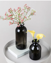 Load image into Gallery viewer, Smoky Black Glass Vase