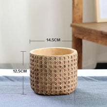 Load image into Gallery viewer, Natural Rattan Texture Cement Planter