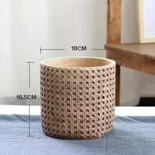 Load image into Gallery viewer, Natural Rattan Texture Cement Planter