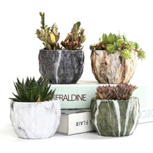 Load image into Gallery viewer, Marbling Ceramic Planter Set 4 pc