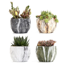 Load image into Gallery viewer, Marbling Ceramic Planter Set 4 pc