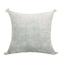 Load image into Gallery viewer, Vintage Blue Texture Pillow Cover with Tassles