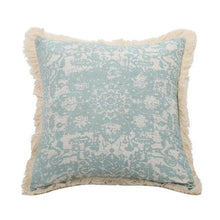 Load image into Gallery viewer, Vintage Blue Texture Pillow Cover with Tassles
