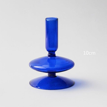 Load image into Gallery viewer, Cobalt Blown Glass Candle Holders