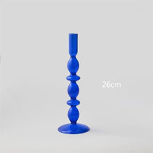 Load image into Gallery viewer, Cobalt Blown Glass Candle Holders