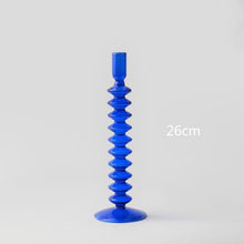 Load image into Gallery viewer, Cobalt Blown Glass Candle Holders