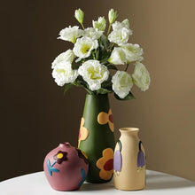 Load image into Gallery viewer, Flower Cutout Ceramic Vases