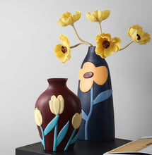 Load image into Gallery viewer, Flower Cutout Ceramic Vases