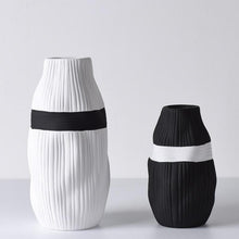 Load image into Gallery viewer, Contrast Ribbon Textured Ceramic Vase