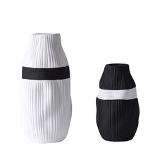 Load image into Gallery viewer, Contrast Ribbon Textured Ceramic Vase
