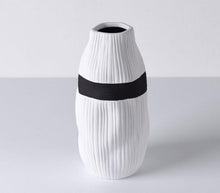 Load image into Gallery viewer, Contrast Ribbon Textured Ceramic Vase