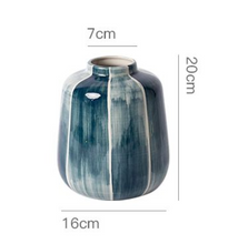 Load image into Gallery viewer, White Blue Simple Style Ceramic Vase Table Living Room Decoration - BestVase
