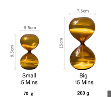 Load image into Gallery viewer, 5/15 Mins Caramel Glass Hourglass Clock Sand Glass Table Desk Office Decoration  Sandglass Sand Timer kitchen Egg Timer - BestVase
