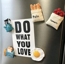Load image into Gallery viewer, Cute 3D Resin Fridge Magnet Mini Food Kitchen Cartoon Bread Egg Refrigerator Message Sticker - BestVase
