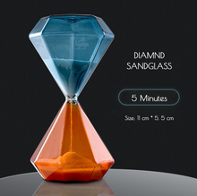 Load image into Gallery viewer, 5/15/45 Min Sandglass Hourglass Cylinder Diamond Drop Shape Style Clock Sand Glass Table Desk Office Decoration Sand Timer Egg Timer - BestVase
