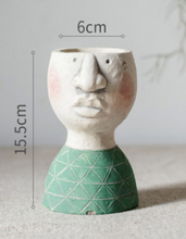Load image into Gallery viewer, Head Planter Mother Father Family Vase Human Face Crude Pottery Flowerpot Planter Decoration - BestVase
